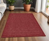 Homeroots 4' X 6' Red Wool Hand Woven Area Rug Red Wool 511066