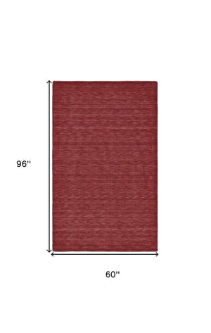 Homeroots 4' Black Wool Hand Woven Area Rug - Stain Resistant, Unique Artisan Craftsmanship For Modern Spaces 5' X 8' Wool 511067