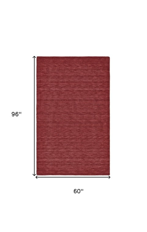 Homeroots 4' Black Wool Hand Woven Area Rug - Stain Resistant, Unique Artisan Craftsmanship For Modern Spaces 5' X 8' Wool 511067