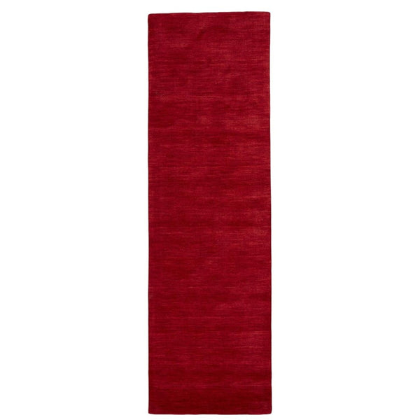 HomeRoots 4' Hand Woven Black Wool Area Rug - Timeless Elegance, Durable Comfort for Modern Living Spaces Red 8' Runner 511070