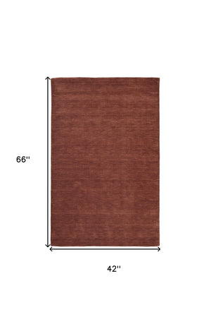 Homeroots 4' X 6' Orange And Red Wool Hand Woven Stain Resistant Area Rug Orange,Red Wool 511074