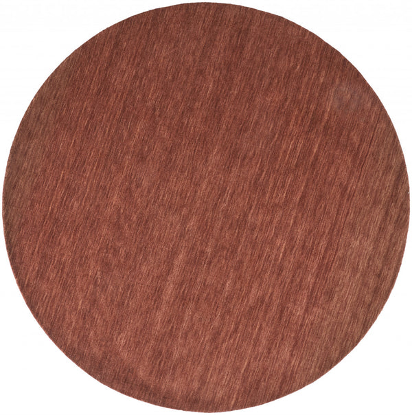 Homeroots 8' Orange And Red Round Wool Hand Woven Area Rug Orange,Red Wool 511079