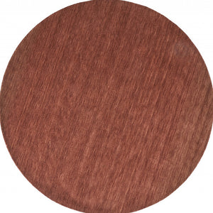 Homeroots 8' Orange And Red Round Wool Hand Woven Area Rug Orange,Red Wool 511079