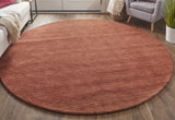 Homeroots 8' Orange And Red Round Wool Hand Woven Area Rug Orange,Red Wool 511079