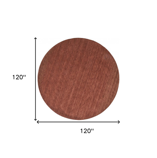 Homeroots 10' Orange And Red Round Wool Hand Woven Area Rug Orange,Red Wool 511080