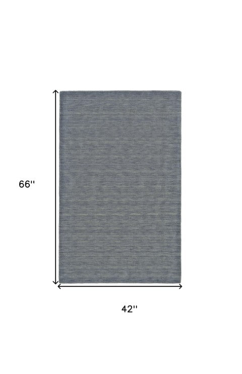 Homeroots 4' Black Wool Hand Woven Area Rug - Stain Resistant, Unique Artisan Craftsmanship For Modern Spaces 4' X 6' Wool 511082