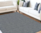 Homeroots 5' X 8' Blue And Gray Wool Hand Woven Area Rug Gray,Blue Wool 511083