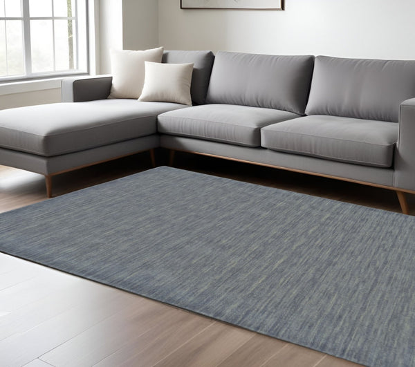 HomeRoots 4' Hand Woven Black Wool Area Rug - Timeless Elegance, Durable Comfort for Modern Living Spaces 8' X 11' 511084