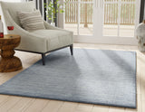 Homeroots 8' Runner Gray And Blue Hand Woven Runner Rug Gray,Blue Wool Blend 511086