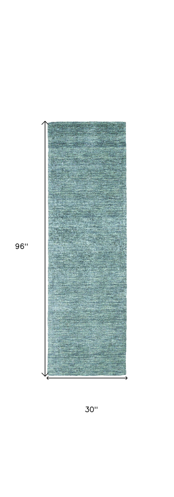 Homeroots 8' Runner Gray And Blue Hand Woven Runner Rug Gray,Blue Wool Blend 511086