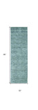 Homeroots 8' Runner Gray And Blue Hand Woven Runner Rug Gray,Blue Wool Blend 511086