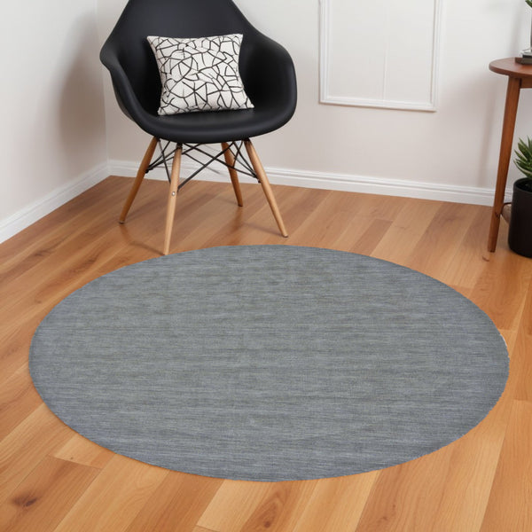 Homeroots 4' Black Wool Hand Woven Area Rug - Stain Resistant, Unique Artisan Craftsmanship For Modern Spaces 8' Round Wool 511087