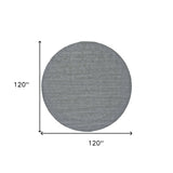 Homeroots 10' Blue And Gray Round Wool Hand Woven Area Rug Gray,Blue Wool 511088