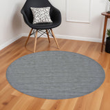 Homeroots 10' Blue And Gray Round Wool Hand Woven Area Rug Gray,Blue Wool 511088