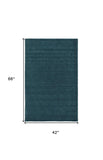 Homeroots 4' X 6' Blue And Green Wool Hand Woven Stain Resistant Area Rug Blue,Green Wool 511090