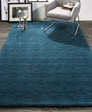 Homeroots 4' X 6' Blue And Green Wool Hand Woven Stain Resistant Area Rug Blue,Green Wool 511090