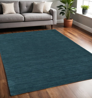 HomeRoots 4' Hand Woven Black Wool Area Rug - Timeless Elegance, Durable Comfort for Modern Living Spaces 5' X 8' 511091