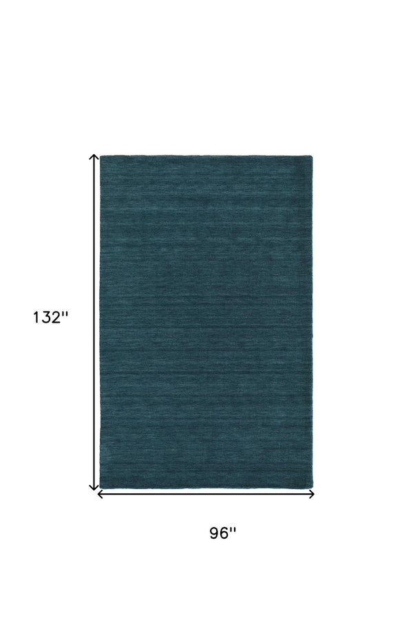 Homeroots 4' Black Wool Hand Woven Area Rug - Stain Resistant, Unique Artisan Craftsmanship For Modern Spaces Blue,Green Wool 511092