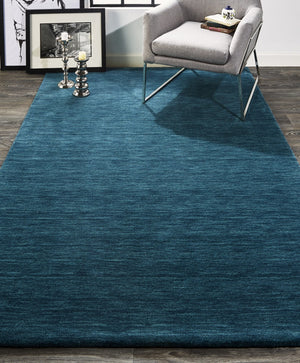 Homeroots 4' Black Wool Hand Woven Area Rug - Stain Resistant, Unique Artisan Craftsmanship For Modern Spaces Blue,Green Wool 511092