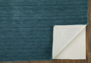 Homeroots 4' Black Wool Hand Woven Area Rug - Stain Resistant, Unique Artisan Craftsmanship For Modern Spaces Blue,Green Wool 511092