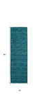 Homeroots 8' Runner Blue And Green Hand Woven Runner Rug Blue,Green Wool Blend 511094