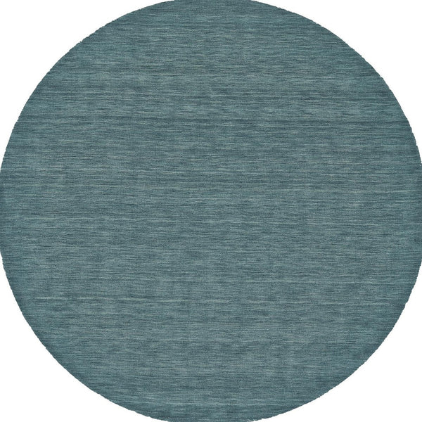 Homeroots 8' Blue Green Round Wool Hand Woven Area Rug Blue,Green Wool 511095