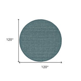 Homeroots 10' Blue And Green Round Wool Hand Woven Stain Resistant Area Rug Blue,Green Wool 511096