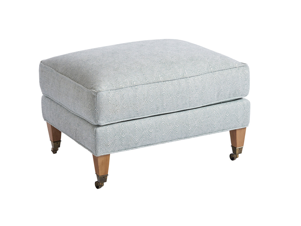 Lexington Barclay Butera Sydney Ottoman With Elegant Brass Casters – Luxurious Upholstered Seating For Stylish Interiors   5110-44b-40
