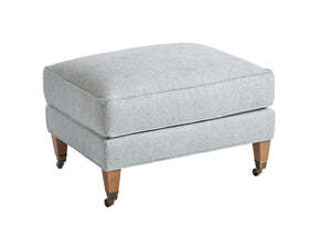 Lexington Barclay Butera Sydney Ottoman With Elegant Brass Casters – Luxurious Upholstered Seating For Stylish Interiors   5110-44b-40