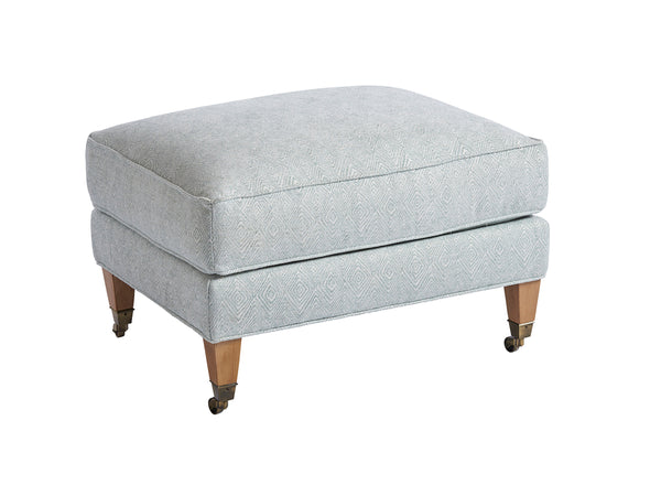 Lexington Barclay Butera Sydney Ottoman With Elegant Brass Casters – Luxurious Upholstered Seating For Stylish Interiors   5110-44b-40