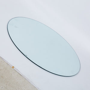 English Elm Tempered Clear Glass Round Table Top 120cm Slim Profile for Modern Dining Spaces W234P192020