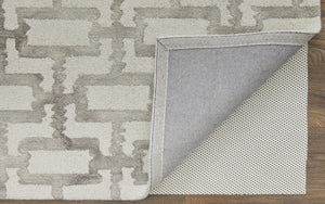 Homeroots 8' X 11' Ivory Wool Geometric Hand Tufted Non Skid Area Rug Ivory,Taupe Wool 511106