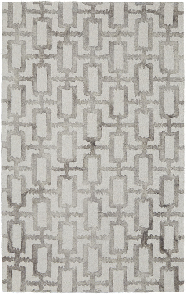 Homeroots 10' X 13' Ivory And Taupe Wool Geometric Tufted Handmade Area Rug Ivory,Taupe Wool 511107