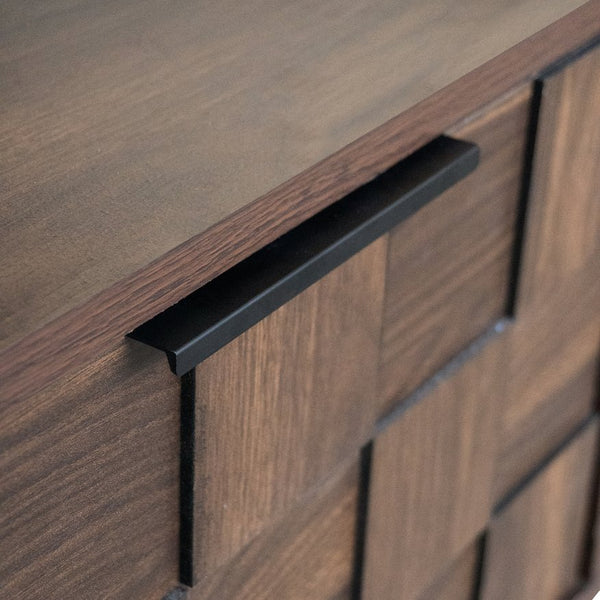 English Elm 78 Mid Century Modern TV Stand for 65–85" TVs with 3 Soft-Close Cabinets, Deep Drawer & Open Shelf (Walnut) N710P293264Q