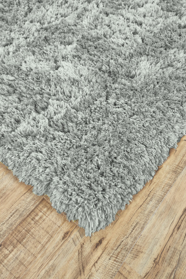 Homeroots 5' X 8' Gray Silver And Taupe Shag Tufted Handmade Stain Resistant Area Rug Gray,Silver,Taupe Polyester 511118