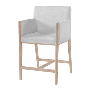 English Elm 24'' Upholstered Counter Stools with Arms Beige Set of 2 for Kitchen Island Natural N780P354193N