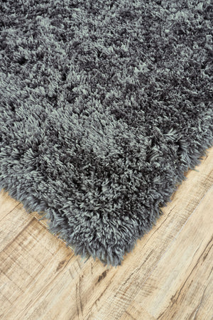 Homeroots 8' X 11' Gray Shag Hand Tufted Area Rug Gray Polyester 511125