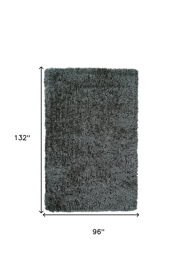 Homeroots 8' X 11' Gray Shag Hand Tufted Area Rug Gray Polyester 511125