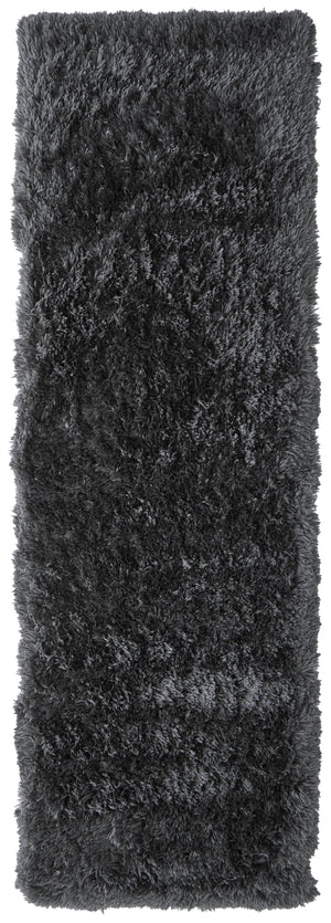 Homeroots 8' Gray Shag Hand Tufted Runner Rug Gray Cotton Blend 511127