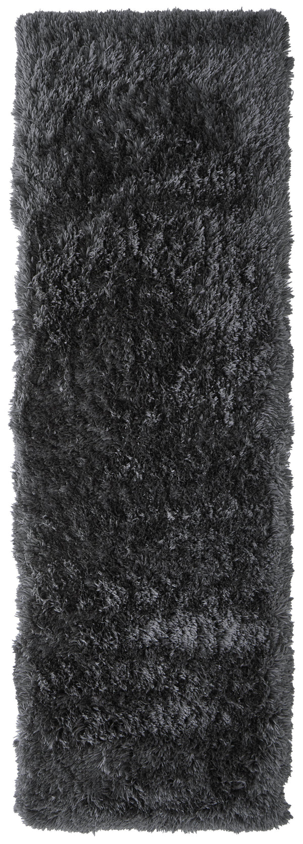 Homeroots 8' Gray Shag Hand Tufted Runner Rug Gray Cotton Blend 511127