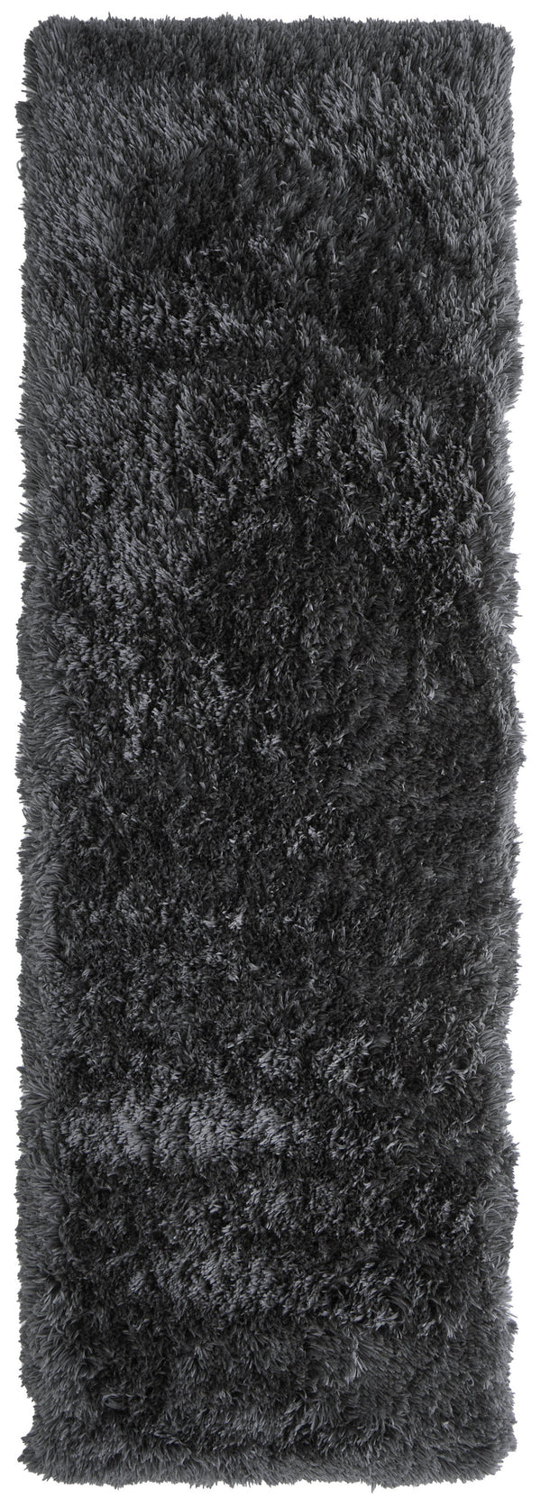 Homeroots 8' Gray Shag Hand Tufted Runner Rug Gray Cotton Blend 511127