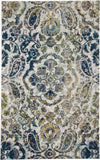 Homeroots 5' X 8' Ivory Blue And Green Floral Stain Resistant Area Rug  Polypropylene 511143