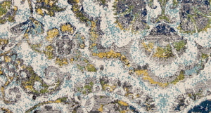 Homeroots 5' X 8' Ivory Blue And Green Floral Stain Resistant Area Rug  Polypropylene 511143