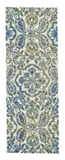 Homeroots 8' Ivory Blue And Green Floral Stain Resistant Runner Rug  Polypropylene 511147