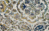 Homeroots 10' Ivory Blue And Green Floral Stain Resistant Runner Rug  Polypropylene 511148