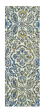 Homeroots 10' Ivory Blue And Green Floral Stain Resistant Runner Rug  Polypropylene 511148