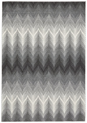 Homeroots 5' X 8' Gray And White Geometric Area Rug  Polypropylene 511153