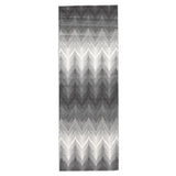 Homeroots 8' Gray And White Geometric Runner Rug  Polypropylene 511156