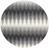 Homeroots 8' Gray And White Round Geometric Stain Resistant Area Rug  Polypropylene 511157