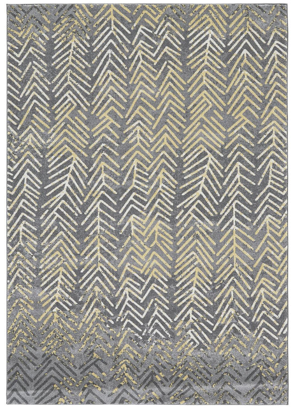 Homeroots 8' X 11' Gray And White Abstract Non Skid Area Rug  Polypropylene 511168